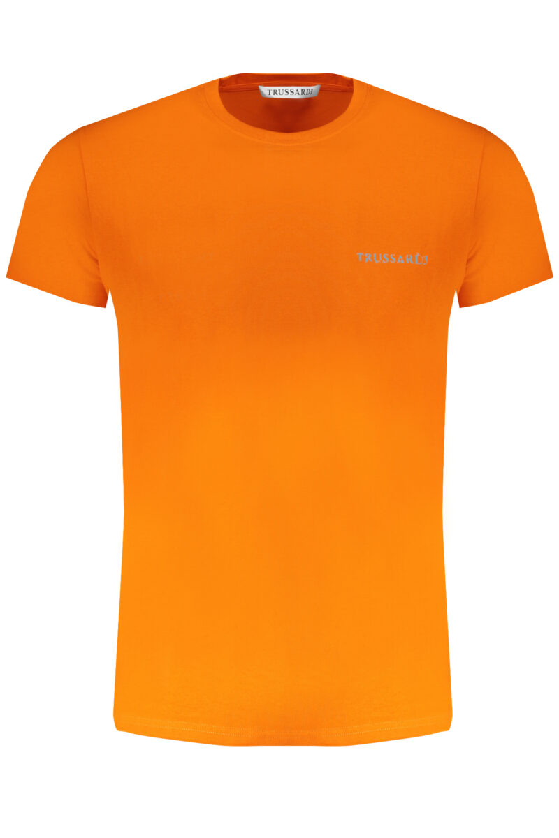 TRUSSARDI PÁNSKÉ TRIČKO S KRÁTKÝM RUKÁVEM ORANŽOVÉ