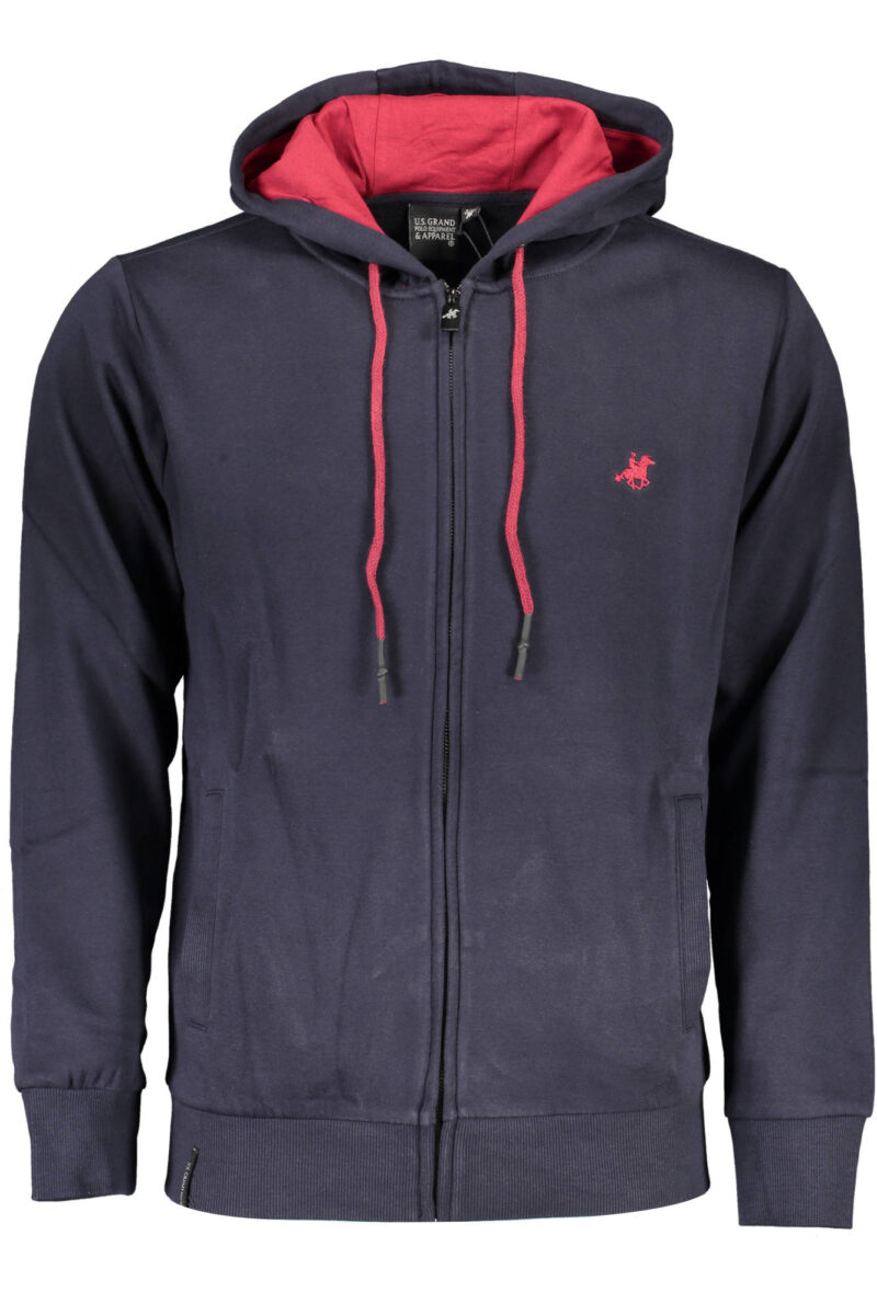 US GRAND Herren Hoodie Blau mit Reißverschluss