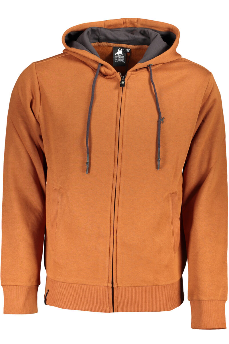 US GRAND Herren Sweatshirt braun mit Reißverschluss