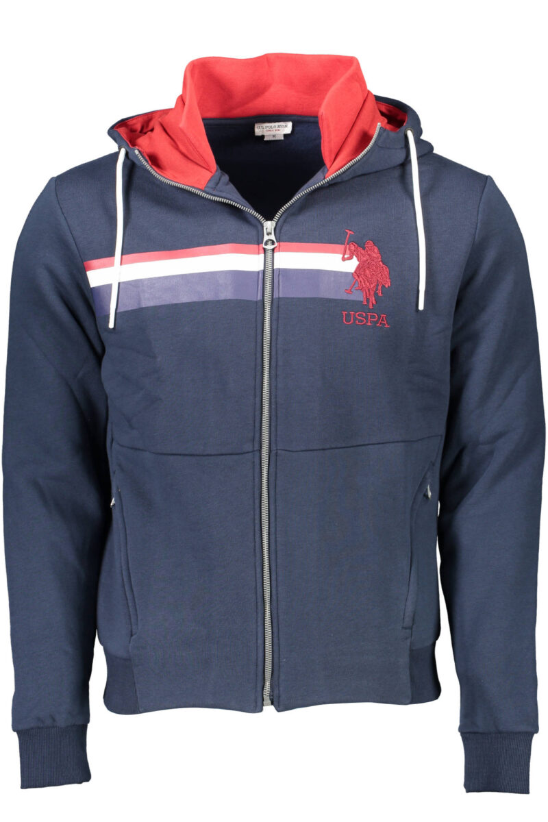 U.S. POLO ASSN. PÁNSKÁ MODRÁ MIKINA NA ZIP