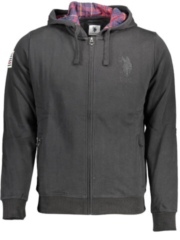 US POLO ASSN. PÁNSKÁ ČERNÁ MIKINA NA ZIP