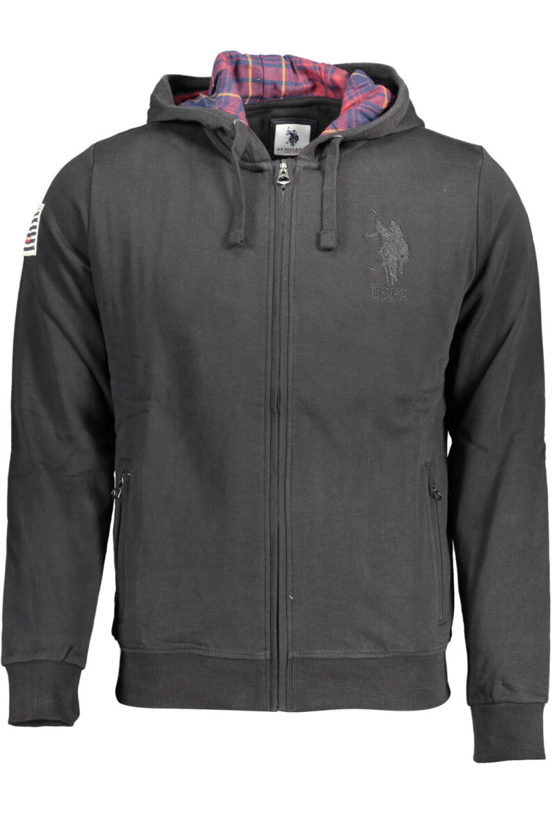 US POLO ASSN. PÁNSKÁ ČERNÁ MIKINA NA ZIP