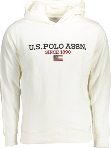 U.S. POLO ASSN. PÁNSKÁ BÍLÁ MIKINA BEZ ZIPU