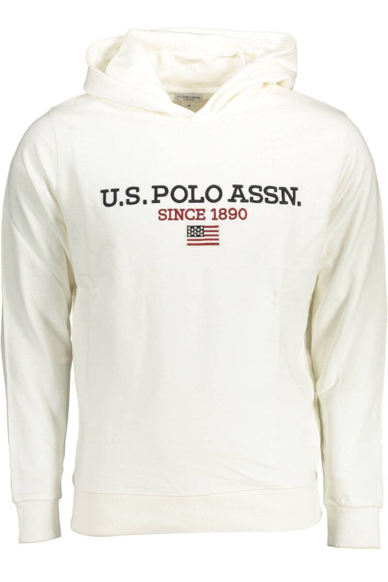 U.S. POLO ASSN. PÁNSKÁ BÍLÁ MIKINA BEZ ZIPU