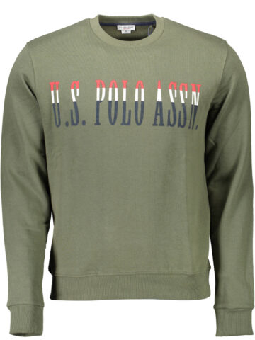 US POLO ASSN. PÁNSKÁ ZELENÁ MIKINA BEZ ZIPU