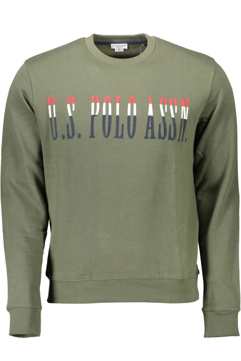 US POLO ASSN. PÁNSKÁ ZELENÁ MIKINA BEZ ZIPU
