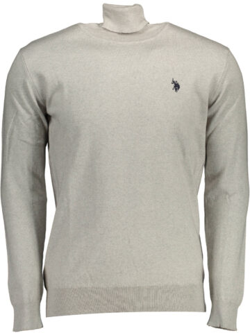 U.S. POLO ASSN. PÁNSKÝ ŠEDÝ SVETR S ROLNKEM