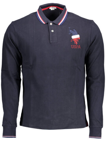 US Polo Assn. Herren Langarm-Poloshirt Blau