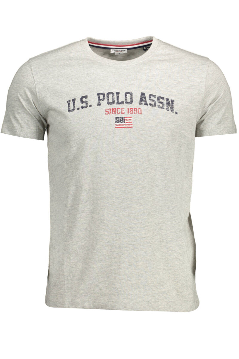 US POLO ASSN. TRIČKO S KRÁTKÝM RUKÁVEM PÁNSKÉ ŠEDÉ