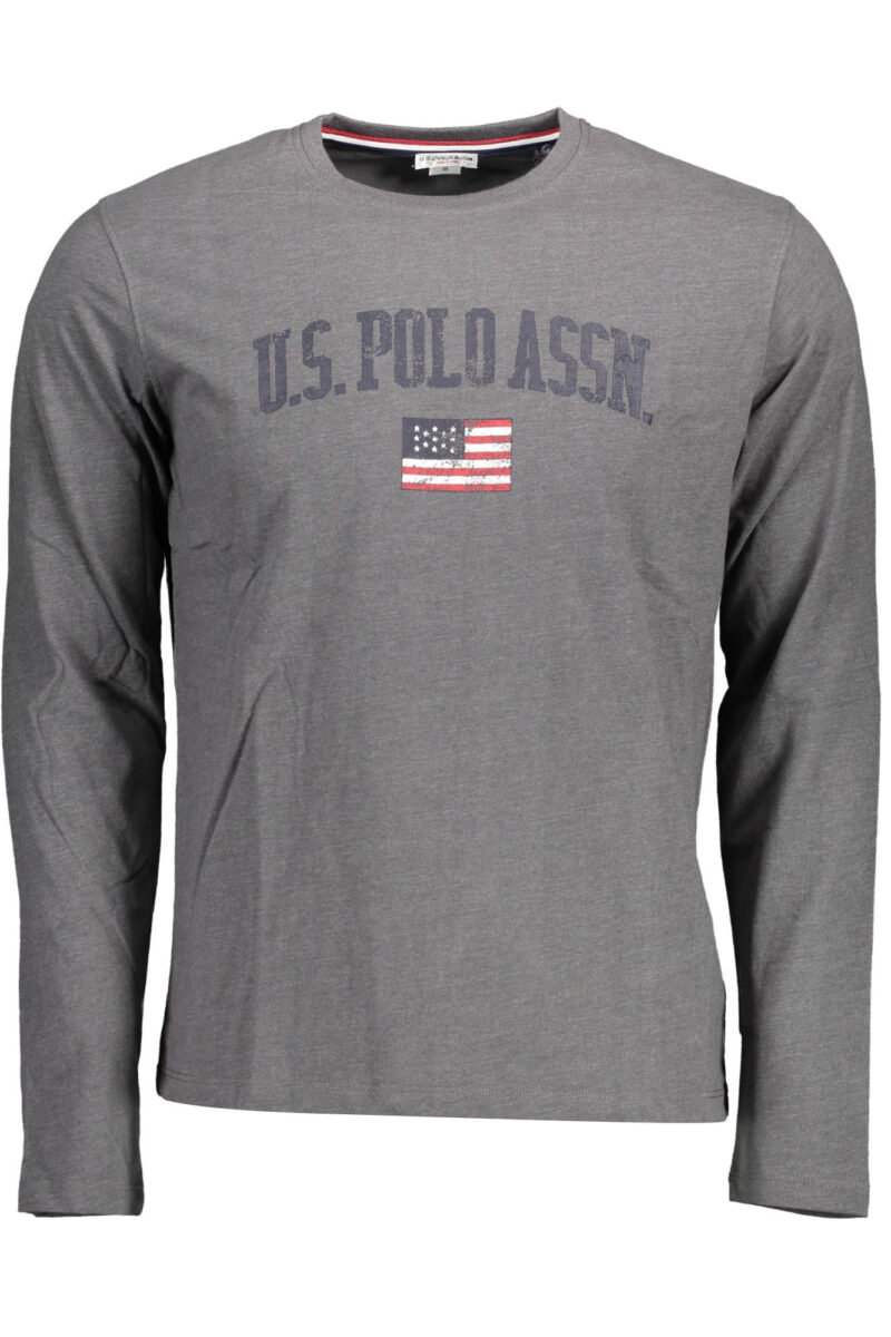 US POLO ASSN. TRIČKO S DLOUHÝM RUKÁVEM PÁNSKÉ ŠEDÉ