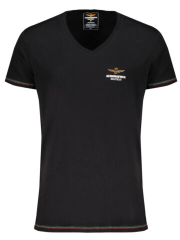 AERONAUTICA MILITARE BLACK MEN'S OUTDOOR T-SHIRT