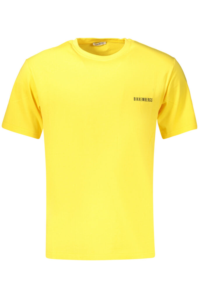 BIKKEMBERGS Herren T-Shirt mit kurzen Ärmeln Gelb