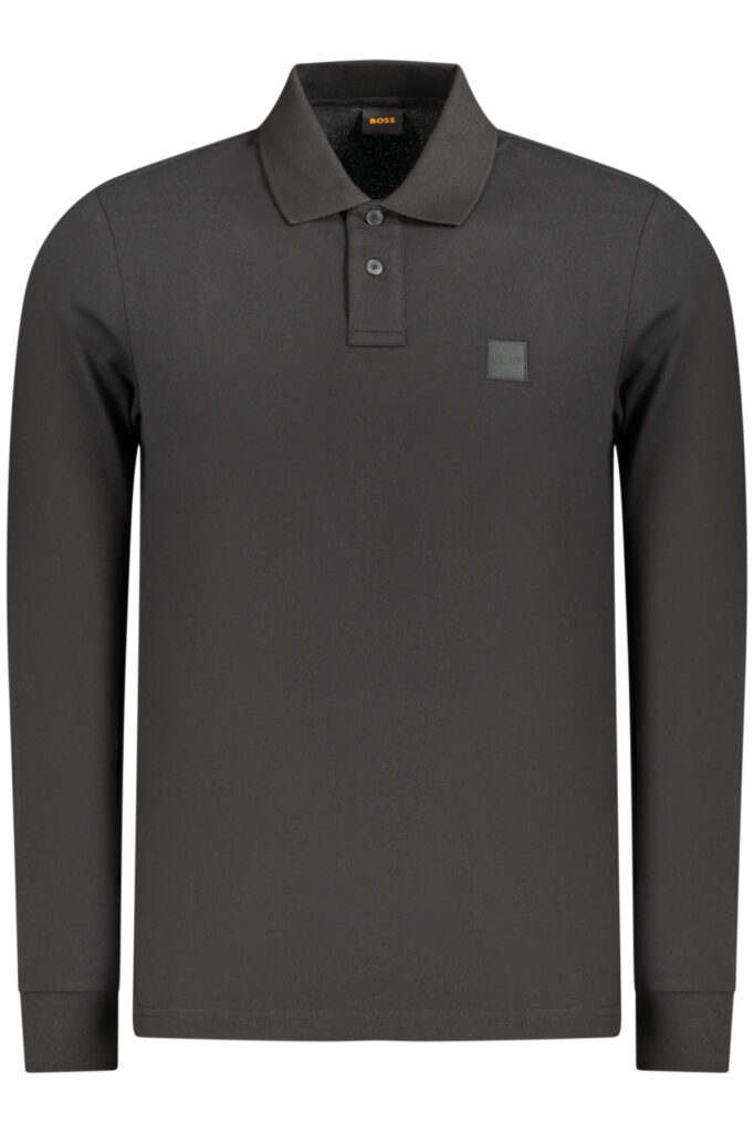 BOSS Herren Polo-Shirt Langarm Schwarz