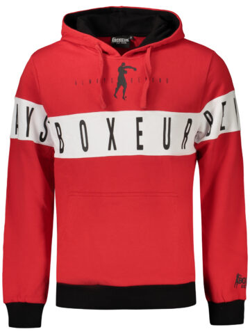 BOXEUR DES RUES Herren Sweatshirt mit Kapuze Rot