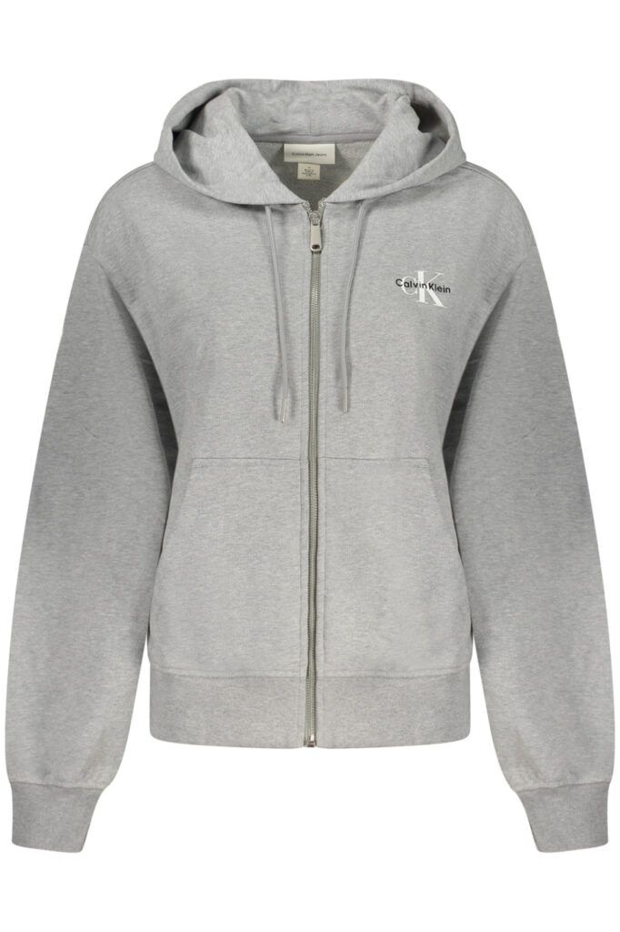 CALVIN KLEIN Damen Sweatshirt mit Reißverschluss Grau