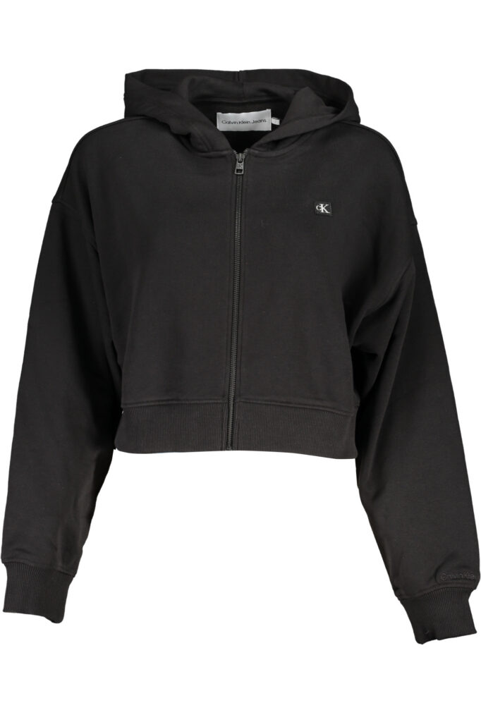 CALVIN KLEIN Damen Sweatshirt mit Reißverschluss schwarz