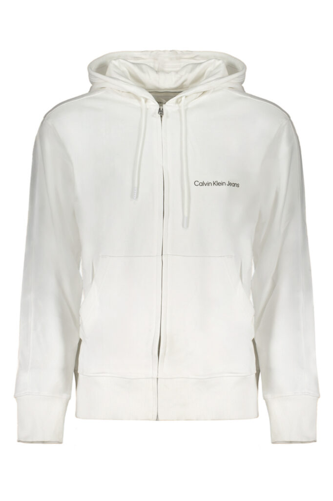 CALVIN KLEIN Kapuzensweatshirt Herren weiß mit Reißverschluss
