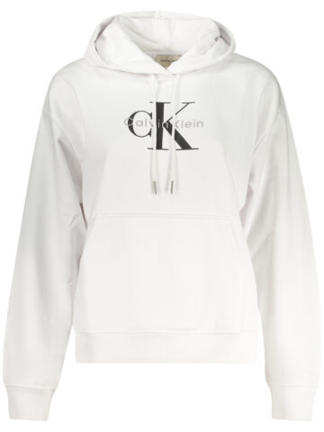 Calvin Klein Damen Kapuzensweatshirt Weiß