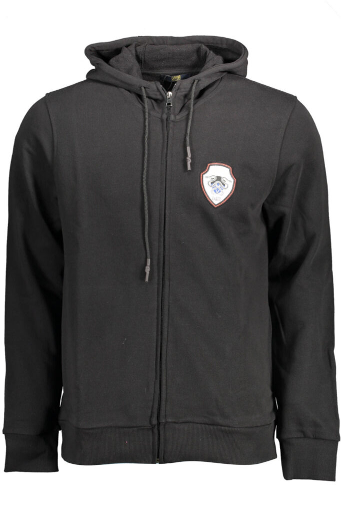 Cavalli Class Herren Kapuzensweatshirt mit Reißverschluss Schwarz