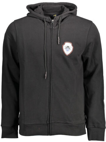 Cavalli Class Herren Kapuzensweatshirt mit Reißverschluss Schwarz