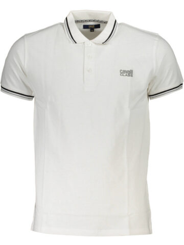Cavalli Class Herren Poloshirt Kurzarm Weiß