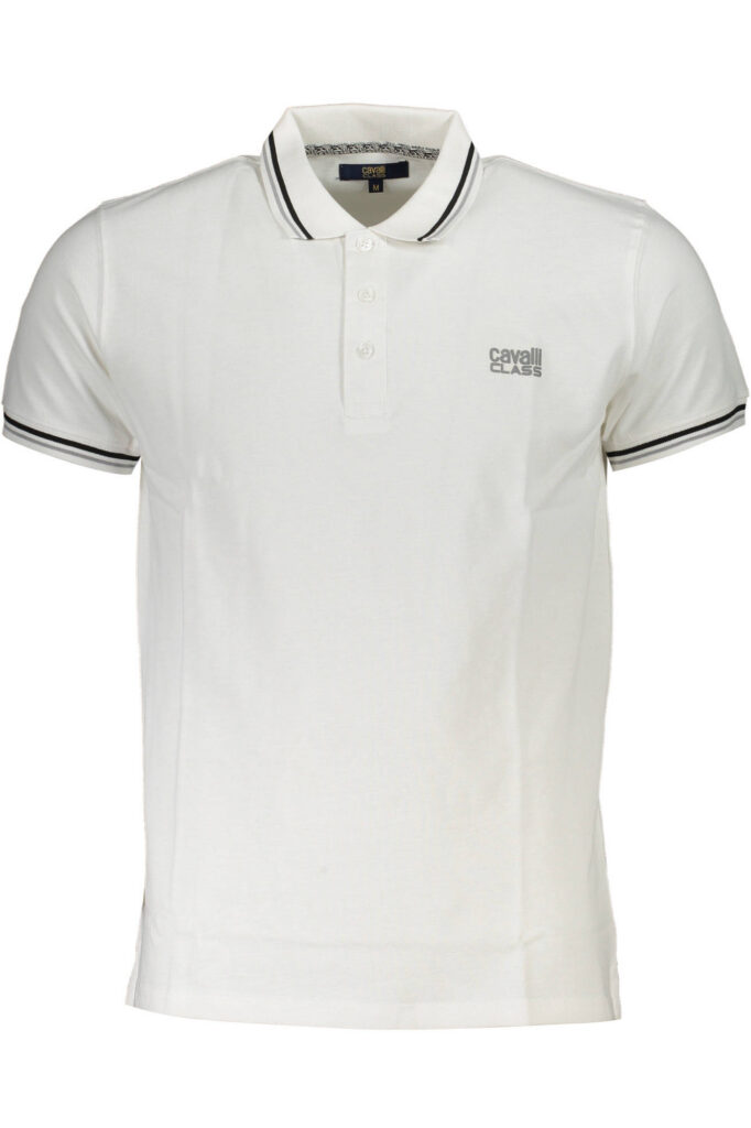 Cavalli Class Herren Poloshirt Kurzarm Weiß