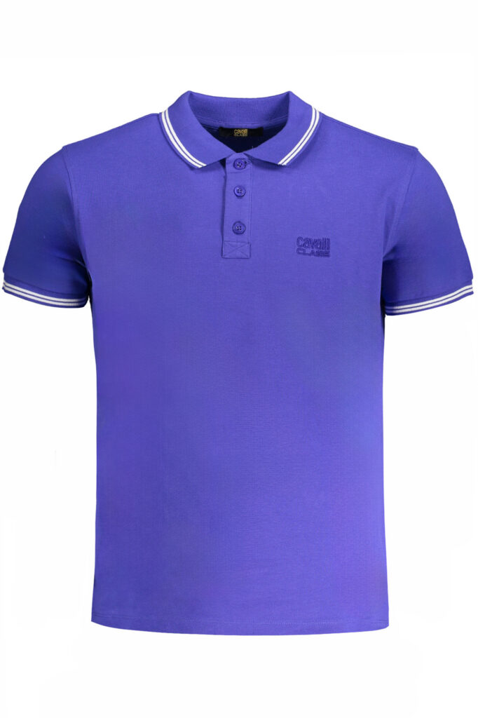 CAVALLI CLASS Herren Poloshirt kurzarm blau