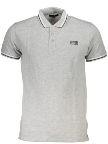 CAVALLI CLASS Herren Kurzarm-Poloshirt Grau