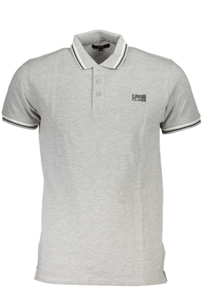 CAVALLI CLASS Herren Kurzarm-Poloshirt Grau