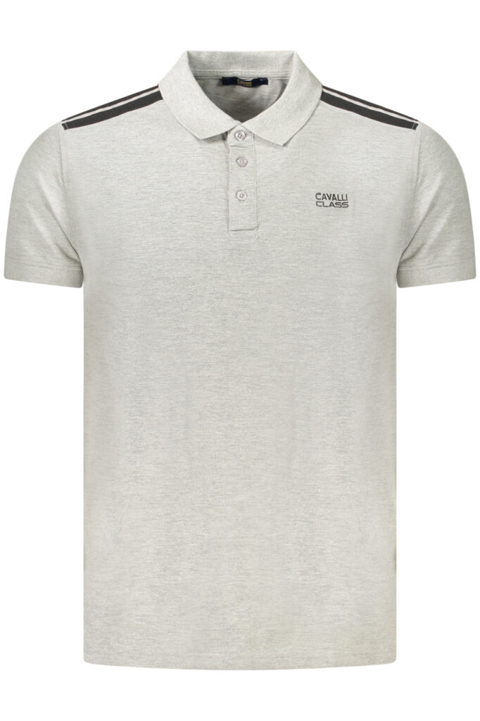 CAVALLI CLASS Herren Kurzarm-Poloshirt Grau