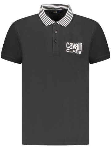 CAVALLI CLASS Herren Poloshirt schwarz