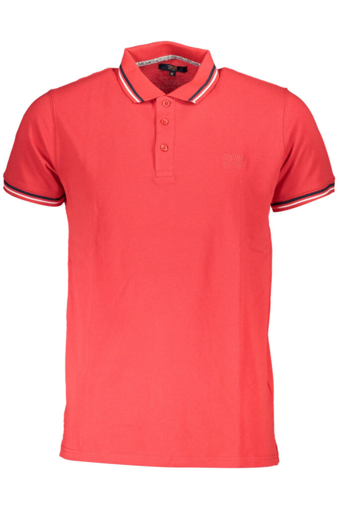 CAVALLI CLASS Herren Kurzarm-Poloshirt Rot
