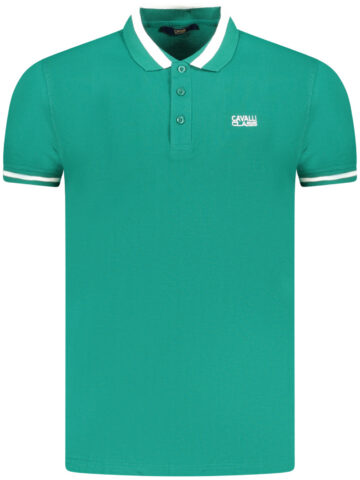 Cavalli Class Herren Kurzarm-Poloshirt Grün