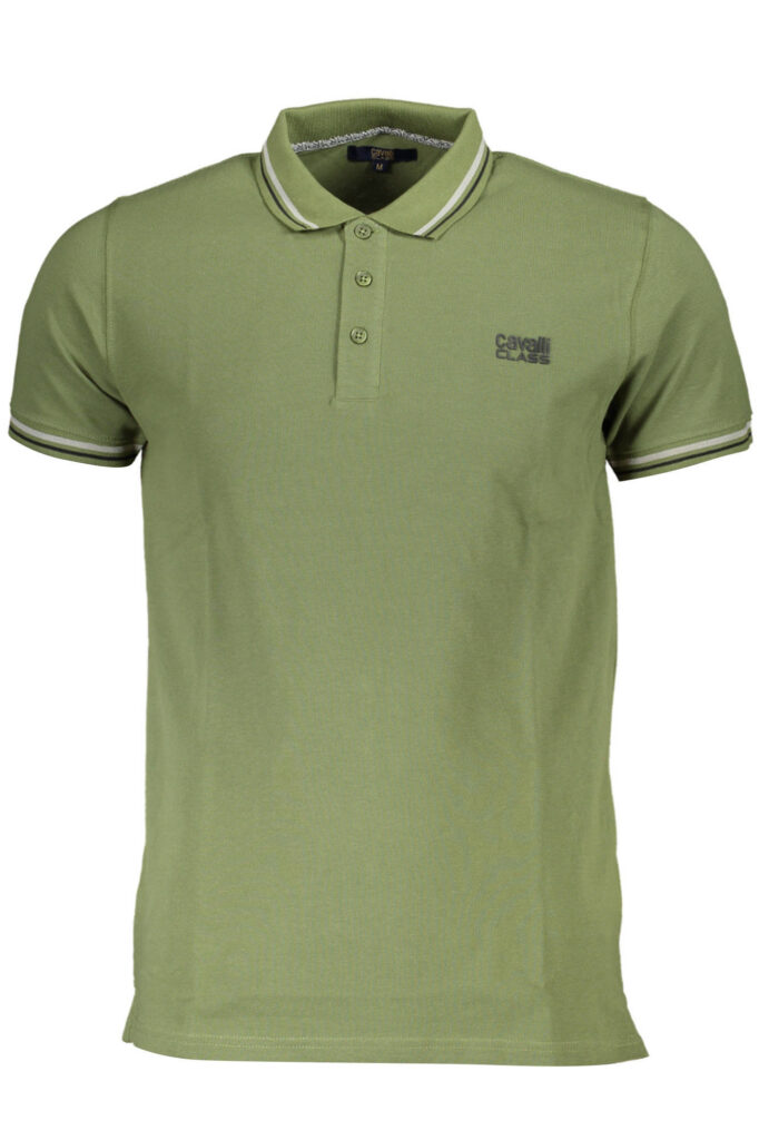 Cavalli Class Herren Kurzarm-Poloshirt Grün