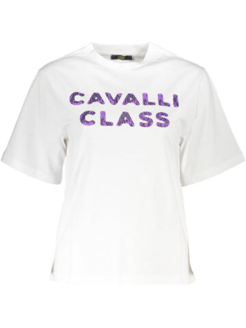 CAVALLI CLASS Damen T-Shirt Kurzarm Weiß