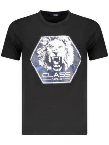 CAVALLI CLASS Herren Kurzarm-T-Shirt Schwarz