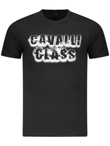 CAVALLI CLASS Herren Kurzarm-T-Shirt Schwarz
