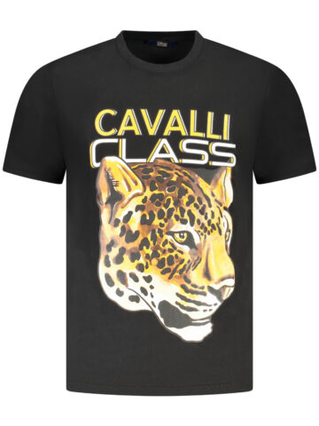 CAVALLI CLASS Herren Kurzarm-T-Shirt Schwarz