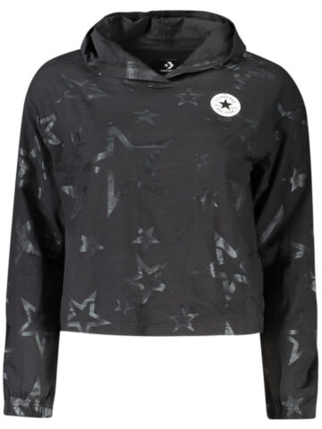 CONVERSE MÄDCHEN LANGARM-SHIRT MIT KAPUZE SCHWARZ