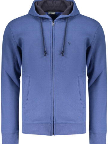 COVERI MOVING MEN'S BLUE ZIP-UP SWEATSHIRT FE4618_BLDENIM