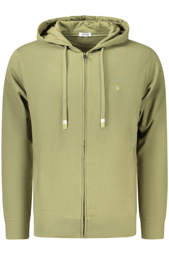 COVERI MOVING MEN'S ZIP-UP SWEATSHIRT GREEN FE4907_VEARMY