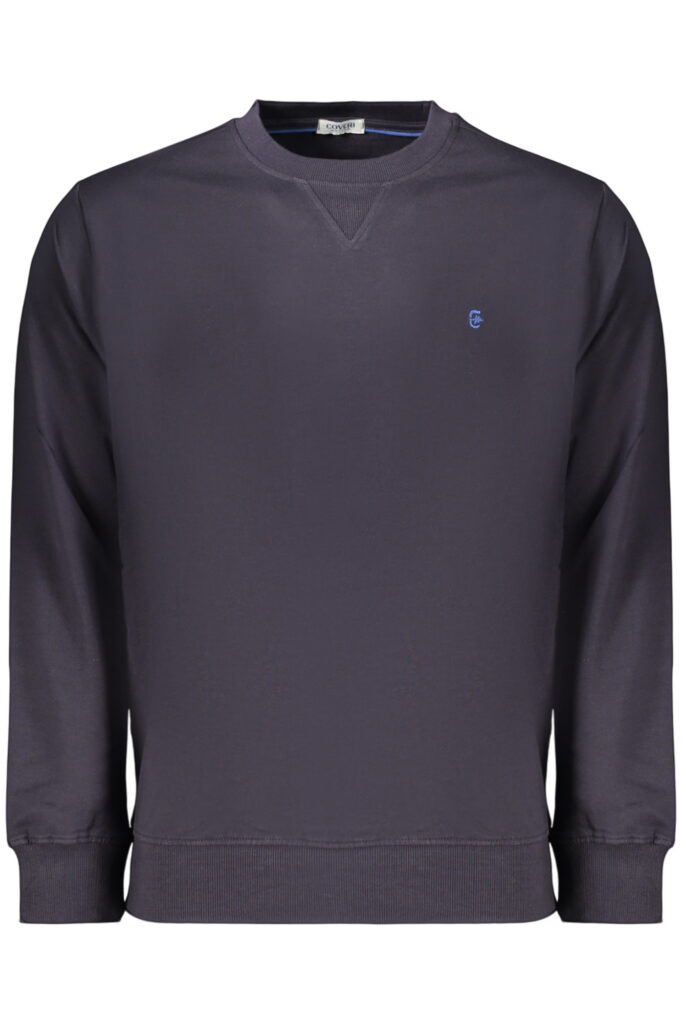 COVERI MOVING MEN'S BLUE ZIP-LESS SWEATSHIRT FE4905_BLBLU
