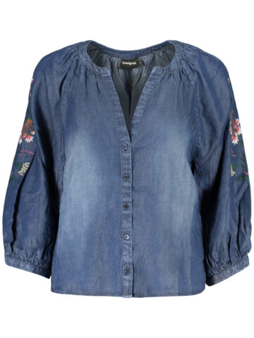 DESIGUAL WOMEN'S LONG-SLEEVED SHIRT, BLUE 26SWBW16_BL5055