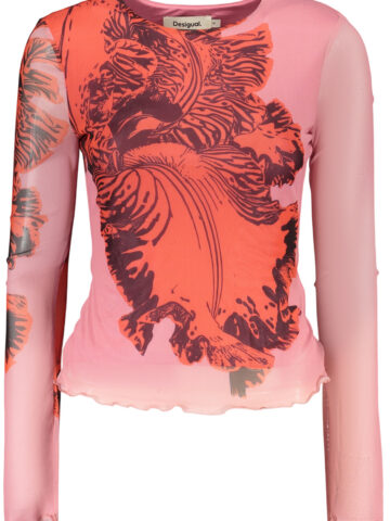 DESIGUAL WOMEN'S PINK LONG-SLEEVE T-SHIRT