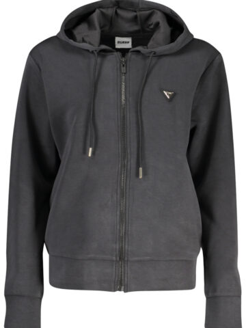 GUESS JEANS WOMEN'S ZIP-UP SWEATSHIRT BLACK