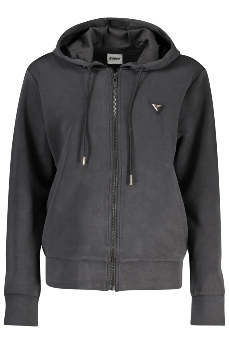 GUESS JEANS WOMEN'S ZIP-UP SWEATSHIRT BLACK