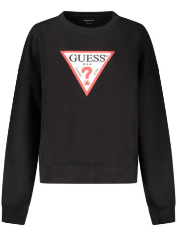 Guess Jeans Damen Sweatshirt Schwarz ohne Reißverschluss