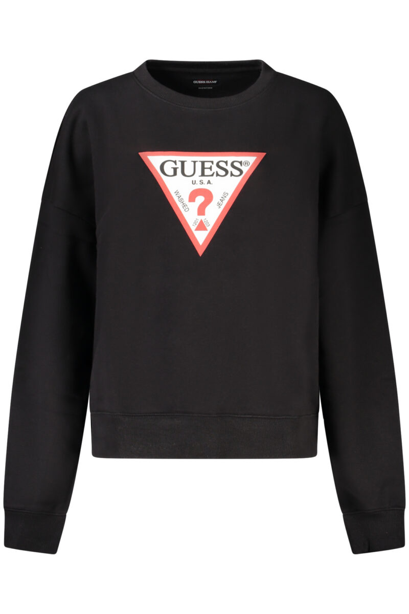 Guess Jeans Damen Sweatshirt Schwarz ohne Reißverschluss