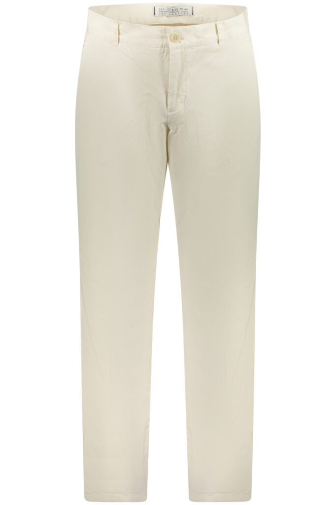 GUESS JEANS MEN'S WHITE TROUSERS