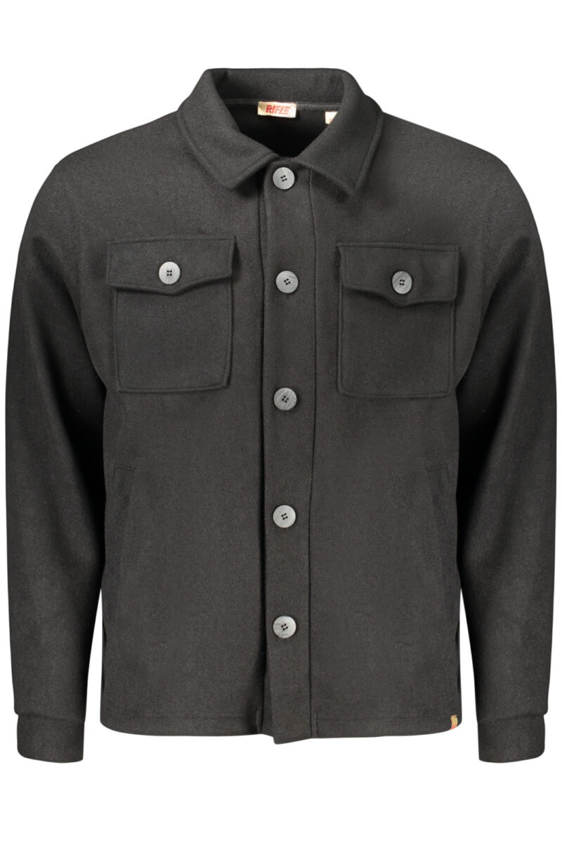Rifle Herren Hemd Langarm Schwarz